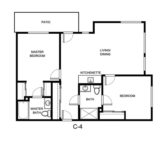 CFES_IL_Live Oak_2B 2BA_877 sq. ft.